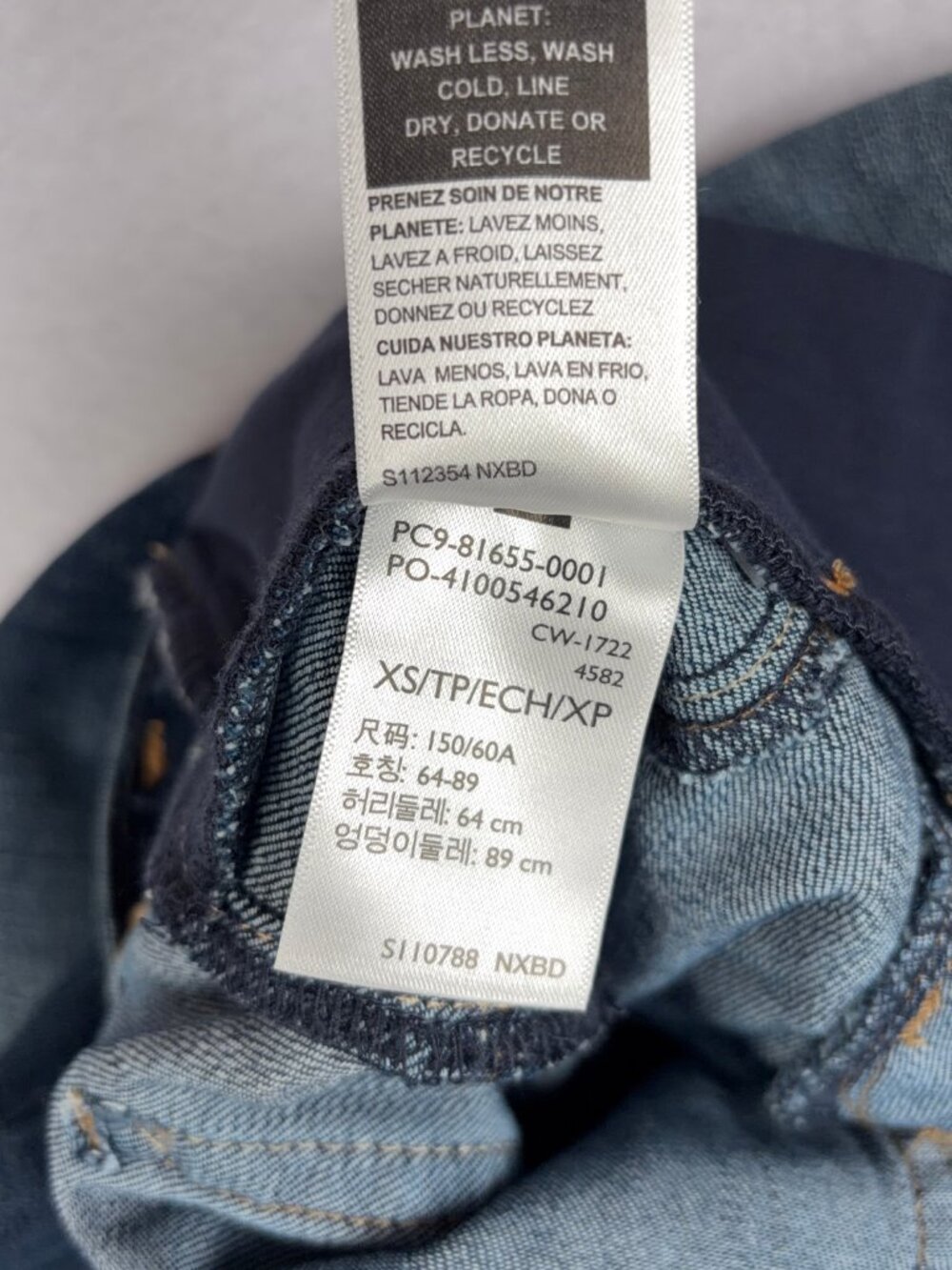 Levi Strauss Signature Gold Baby Bump Skinny Jeans Women’s XS Blue Maternity NWT - Picture 11 of 11
